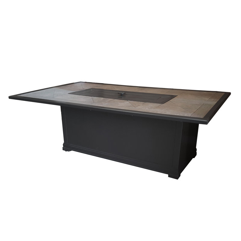 Longshore Tides Suri Rectangular Fauxwood Aluminum Propane Fire Pit Table Wayfair