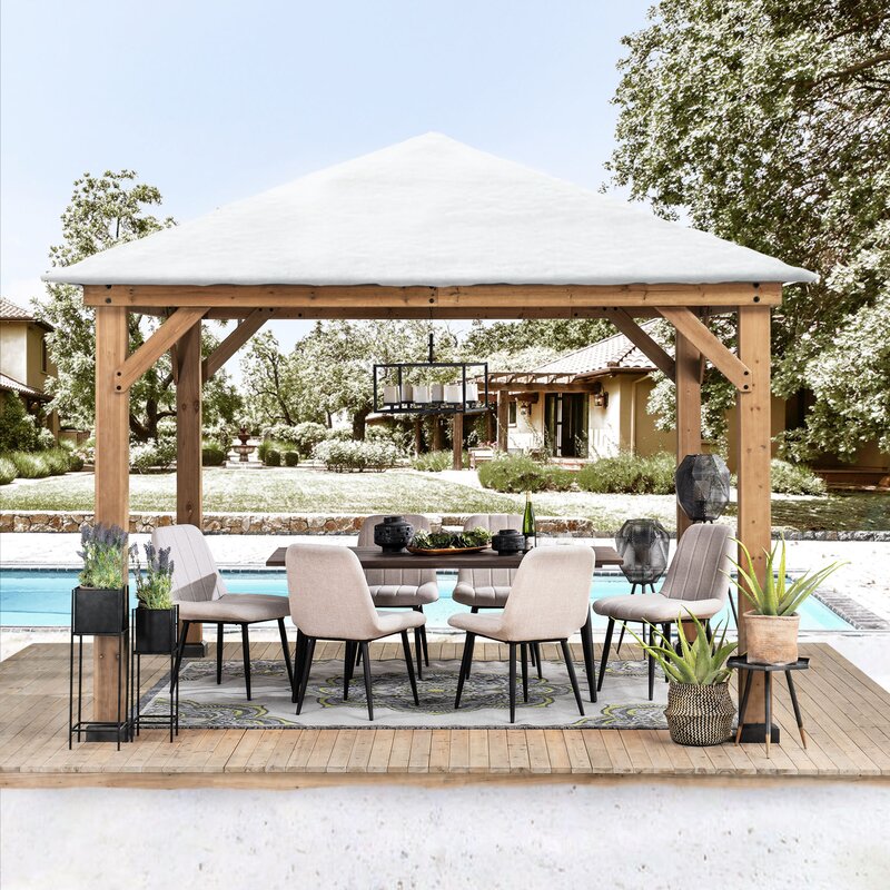 Sunjoy Solid Wood Patio Gazebo Reviews Wayfair