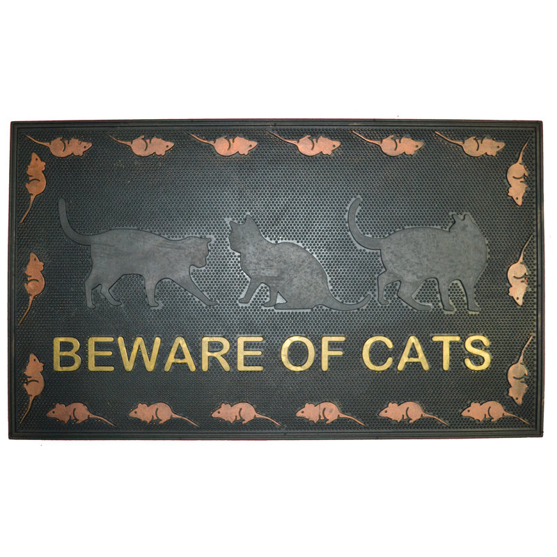 Imports Decor Beware Of Cat 30 In X 18 In Outdoor Door Mat