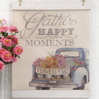 Rosalind Wheeler Gather Happy Moments Canvas Sign With Truck Wall