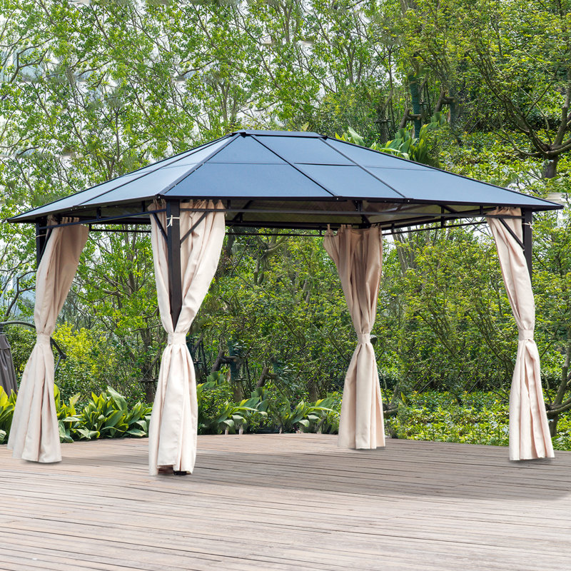 Outsunny 10 Ft W X 12 Ft D Metal Patio Gazebo Reviews Wayfair Installing a garden awning will give you a great space within your garden to sit in, regardless of the weather. 10 ft w x 12 ft d metal patio gazebo