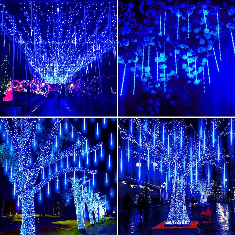 White Blue Multi-coloured 30cm Meteor Shower Tubes LED Lights for Christmas Dec 