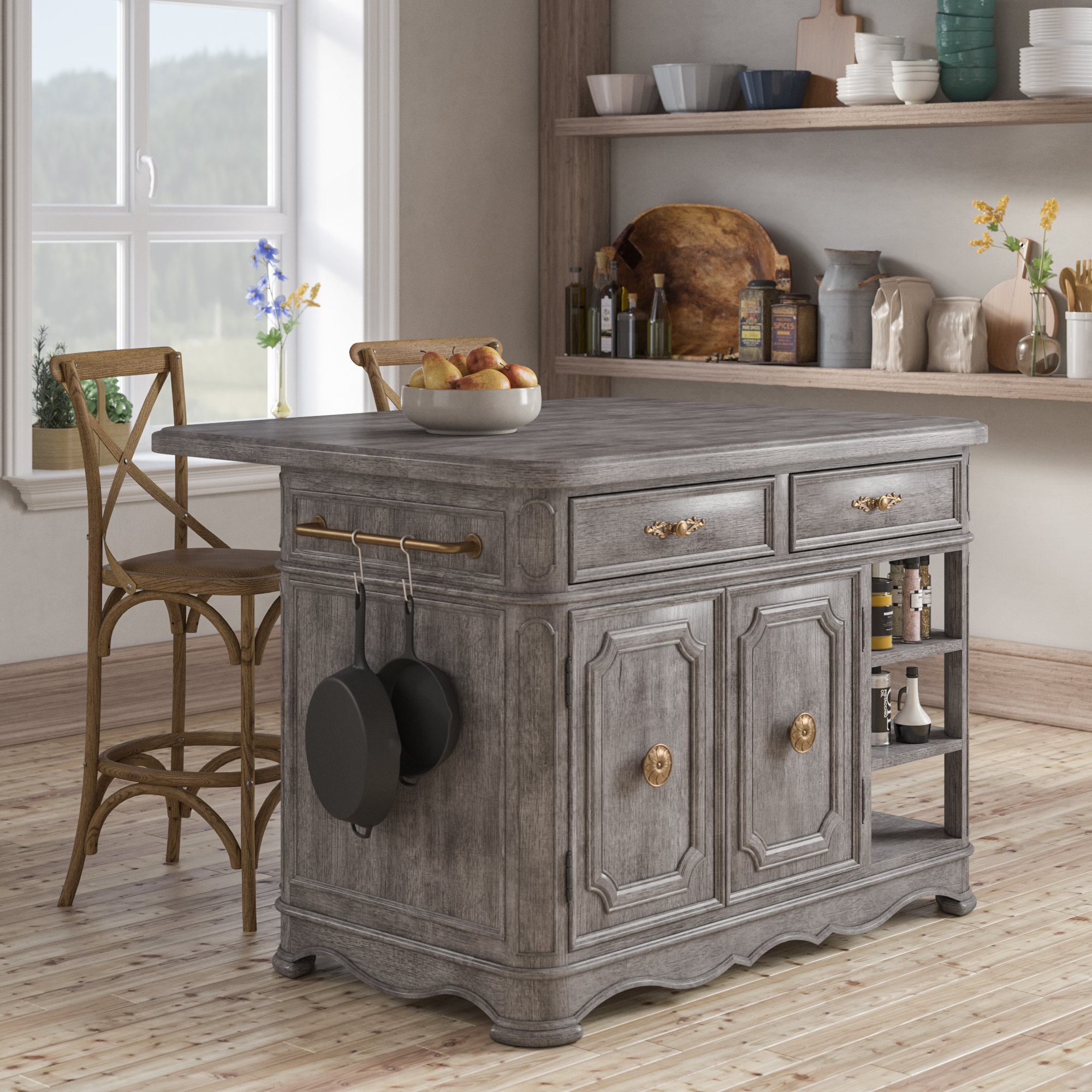 One Allium Way Artrip Kitchen Island Reviews Wayfair