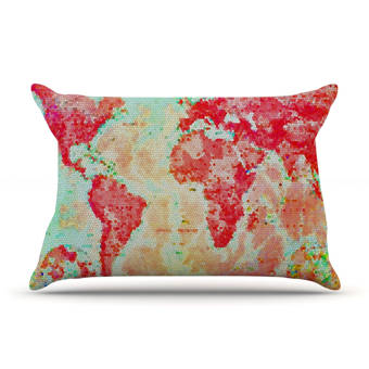 Kess InHouse Oriana Cordero My World Rainbow Map Table Runner