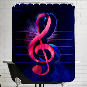 Colorful Music Clef Style Shower Curtain