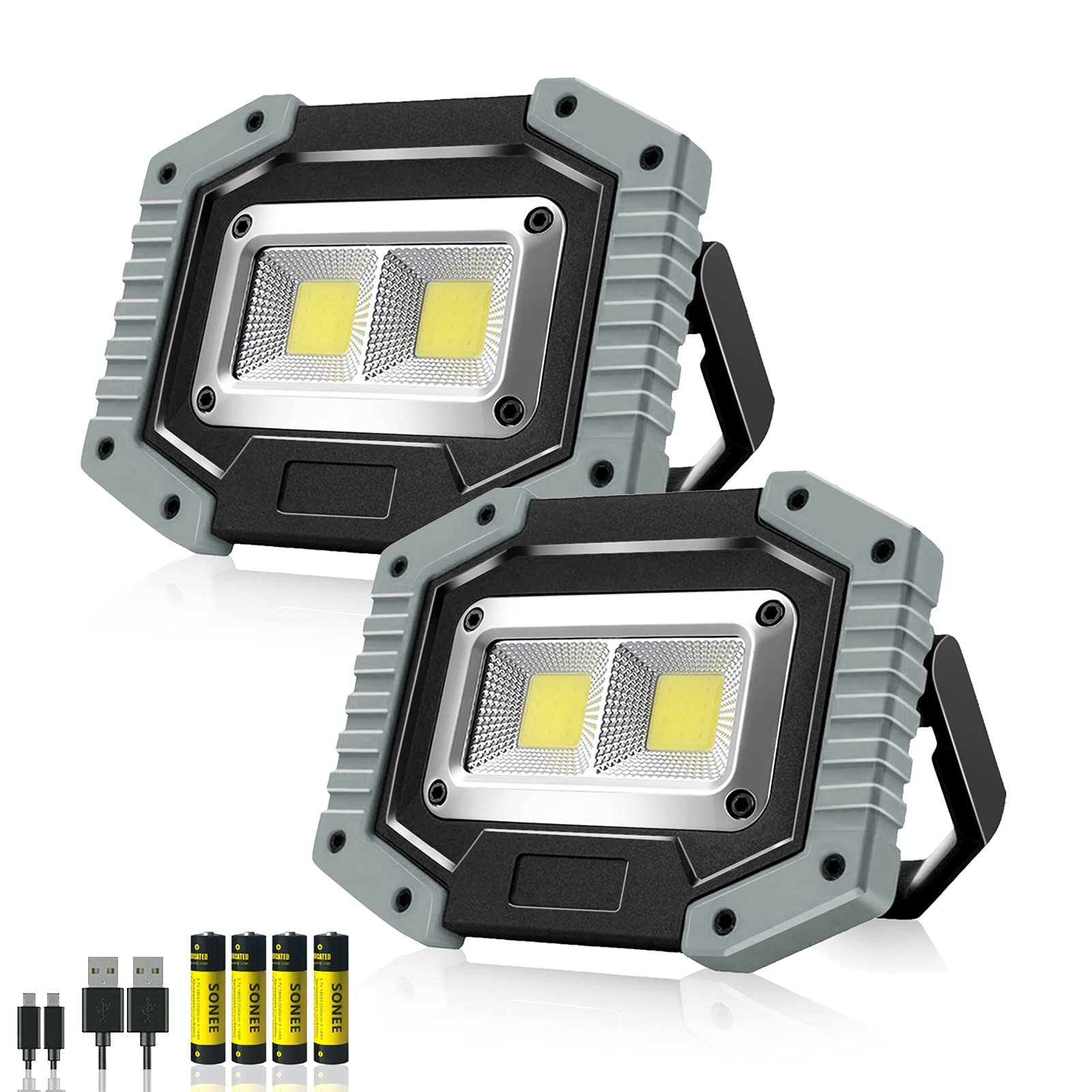 Rechargeable Battery Indoor Solar Powered 5 Ultra Bright LED Light Garage Lamp