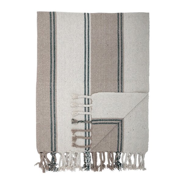 Herringbone Pattern Twin Size Vanilla Cream Blanket 350GSM & 68x92 with Free Tote Bag Threadmill 100% Pure Cotton Soft & Cozy Premium Fall Throw Blanket for All Seasons 