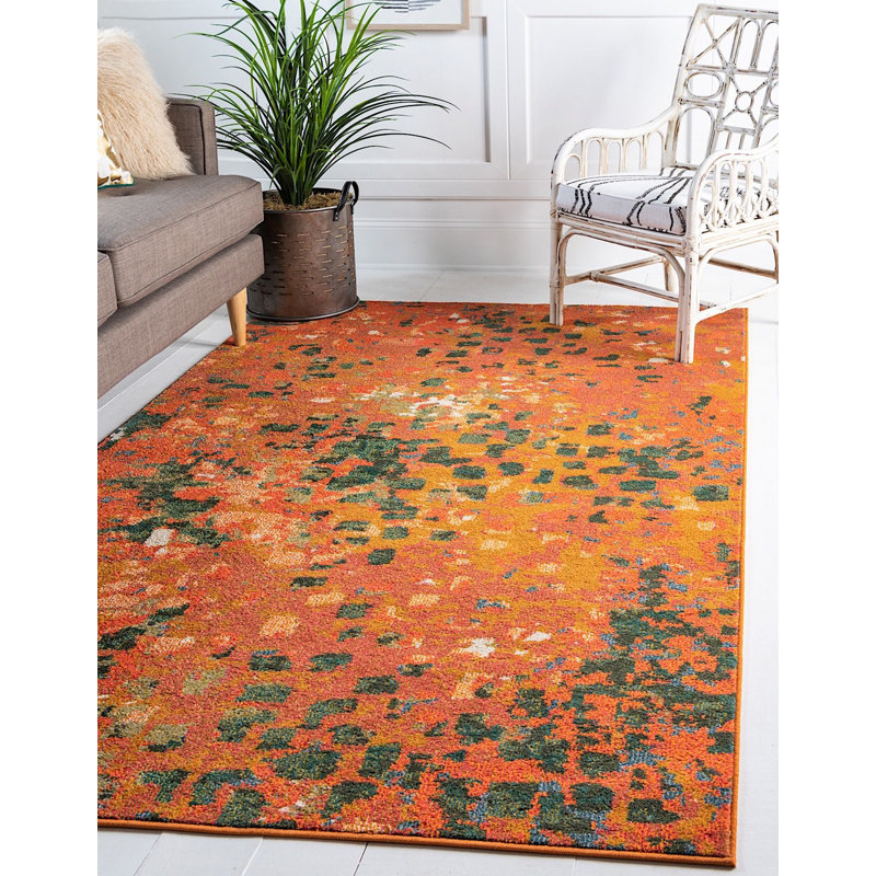 Rugpal Meadow Geometric Poppy Area Rug Wayfair