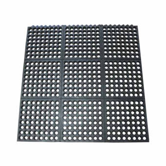 Rubber Cal Inc Eco Drain Interlock Garage Flooring Tiles In Black Wayfair