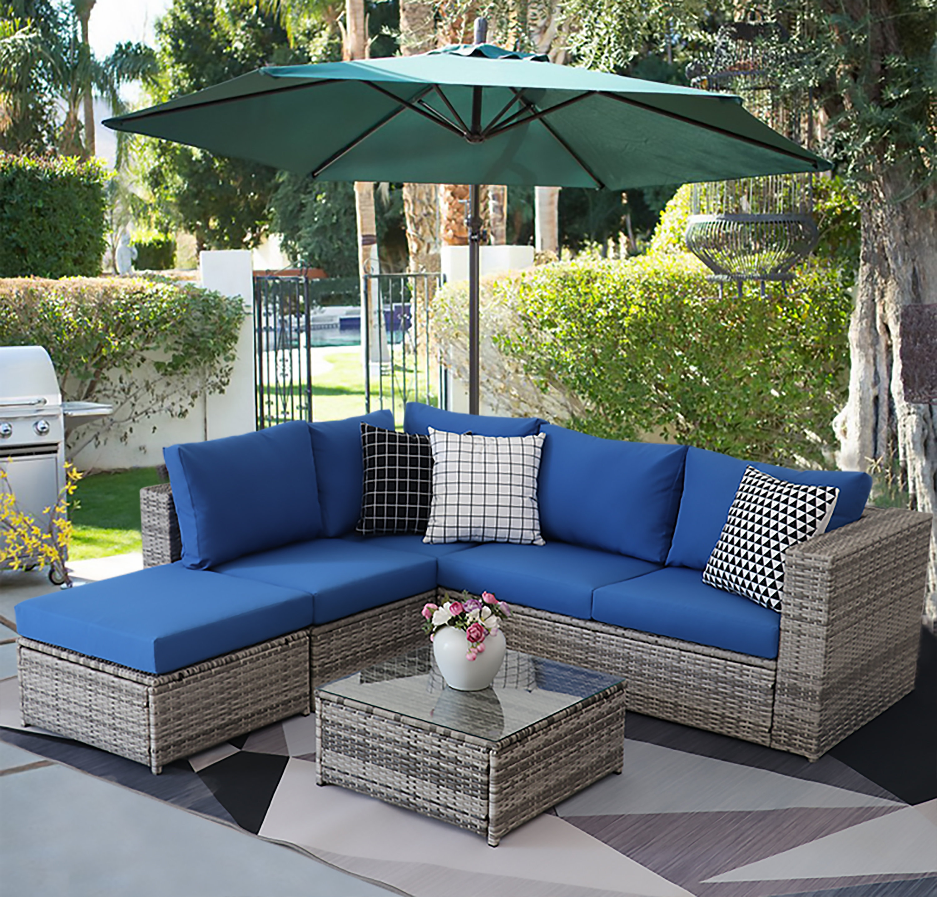 Bayou Breeze Ronan 4 Piece Rattan Sofa Seating Group With Cushions Reviews Wayfair