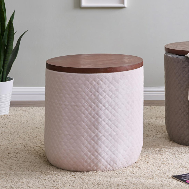 George Oliver Shumake 19 5 Wide Round Storage Ottoman With Storage Wayfair