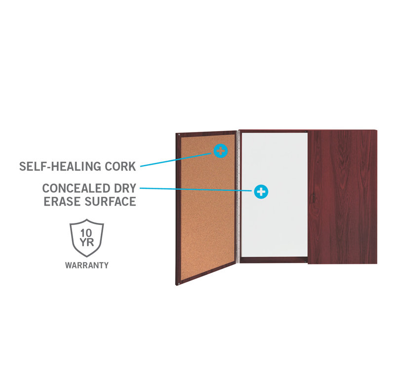 Ghent Magnetic Porcelain Whiteboard Cabinet With Cork Interior Doors Wayfair