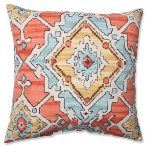 Leisha Tangerine Cotton Throw Pillow