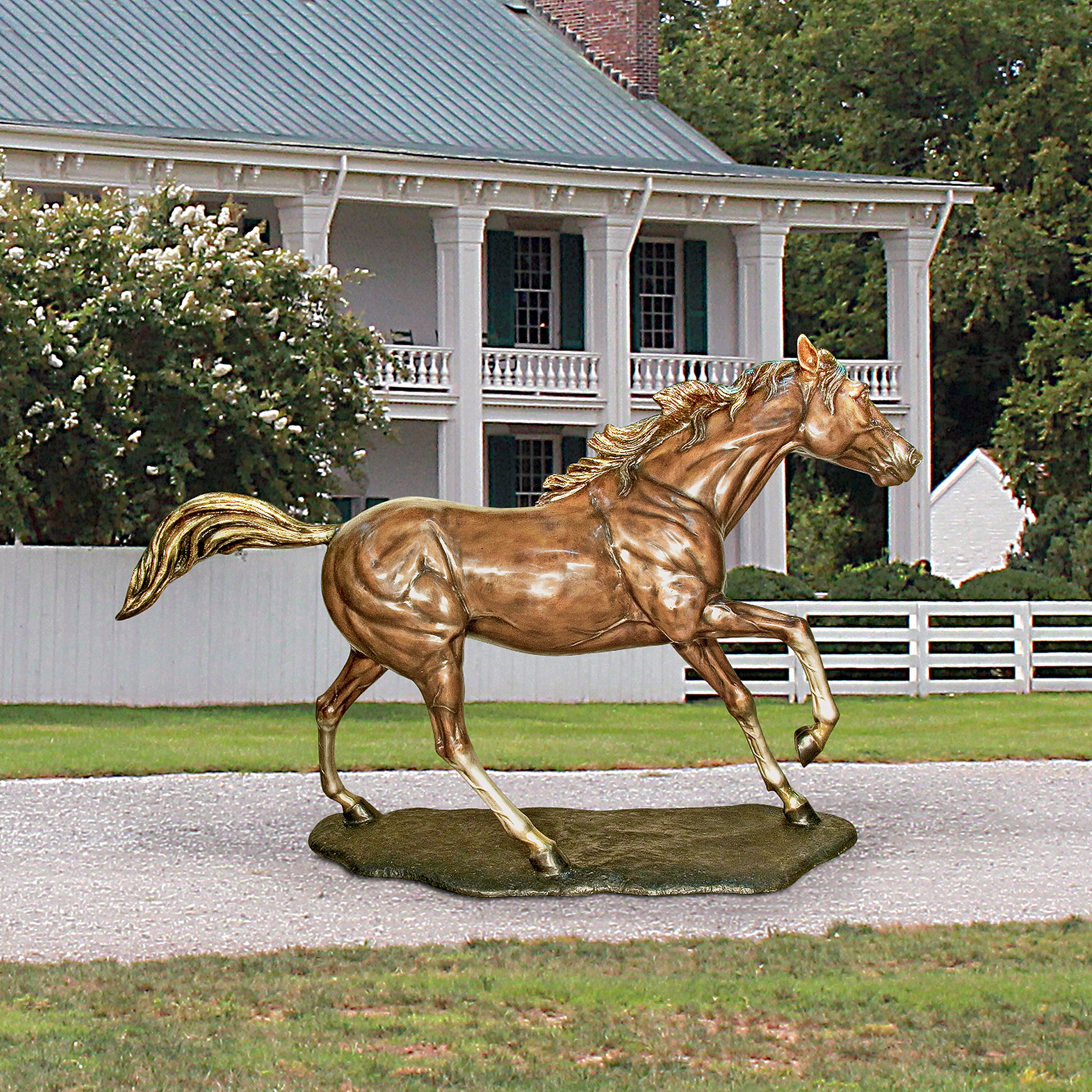 Design Toscano Galloping Steed Horse Cast Bronze Garden Statue Wayfair