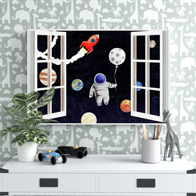 Parramatta Astronaut In Space Window Canvas Art