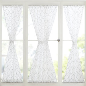 Sylvan Geometric Sheer Rod Pocket Single Curtain Panel