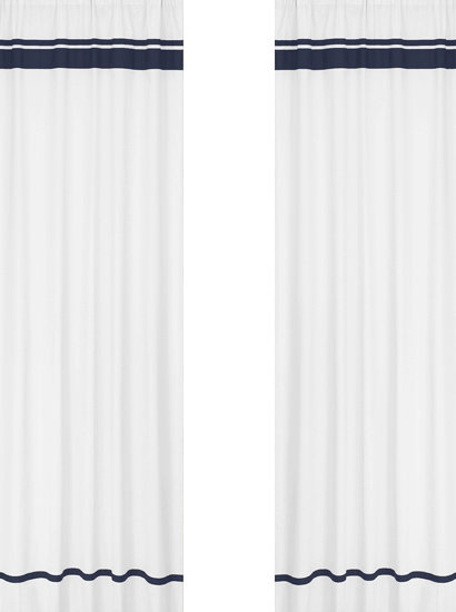 Sweet Jojo Designs Hotel Striped Semi Sheer Rod Pocket Curtain