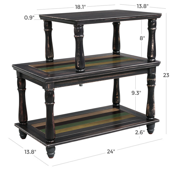 Vasagle End Table With Colourful Storage Shelf 3 Tier Side Solid Wood Legs Sy And Embly Without Tools Sofa For Living Room