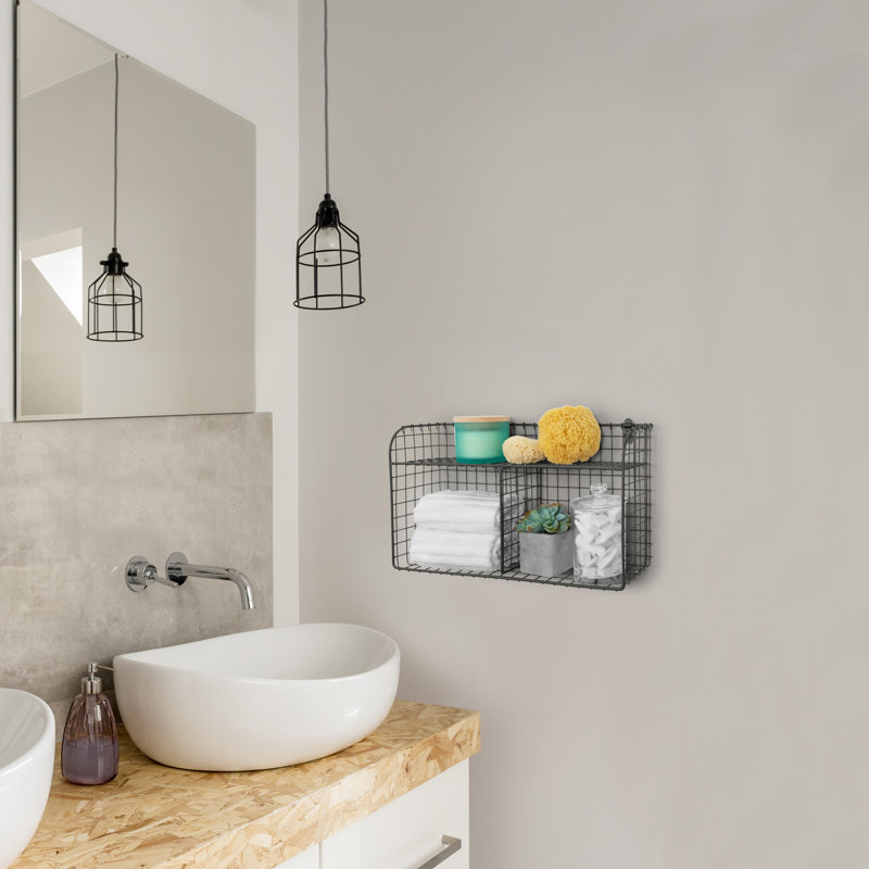 Dotted Line Elyse Vintage Wall Storage Organizer With Wall Baskets