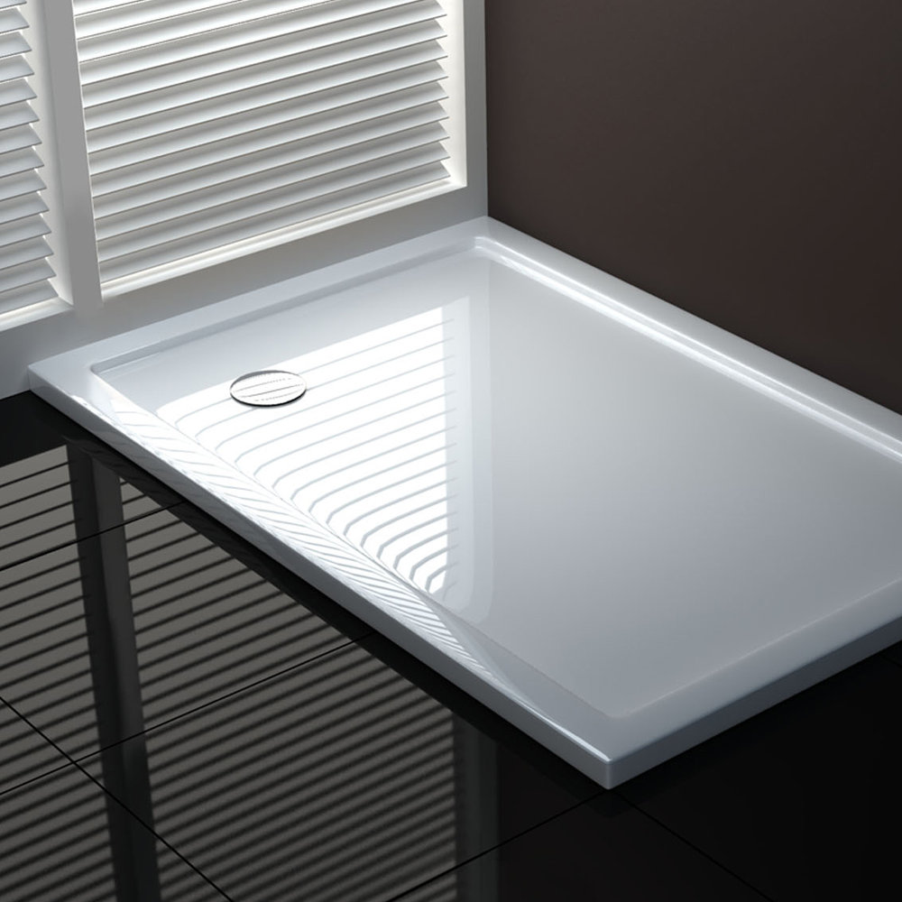 Belfry Bathroom Nave 1200 x 700 mm Acrylic Shower Tray - White ...