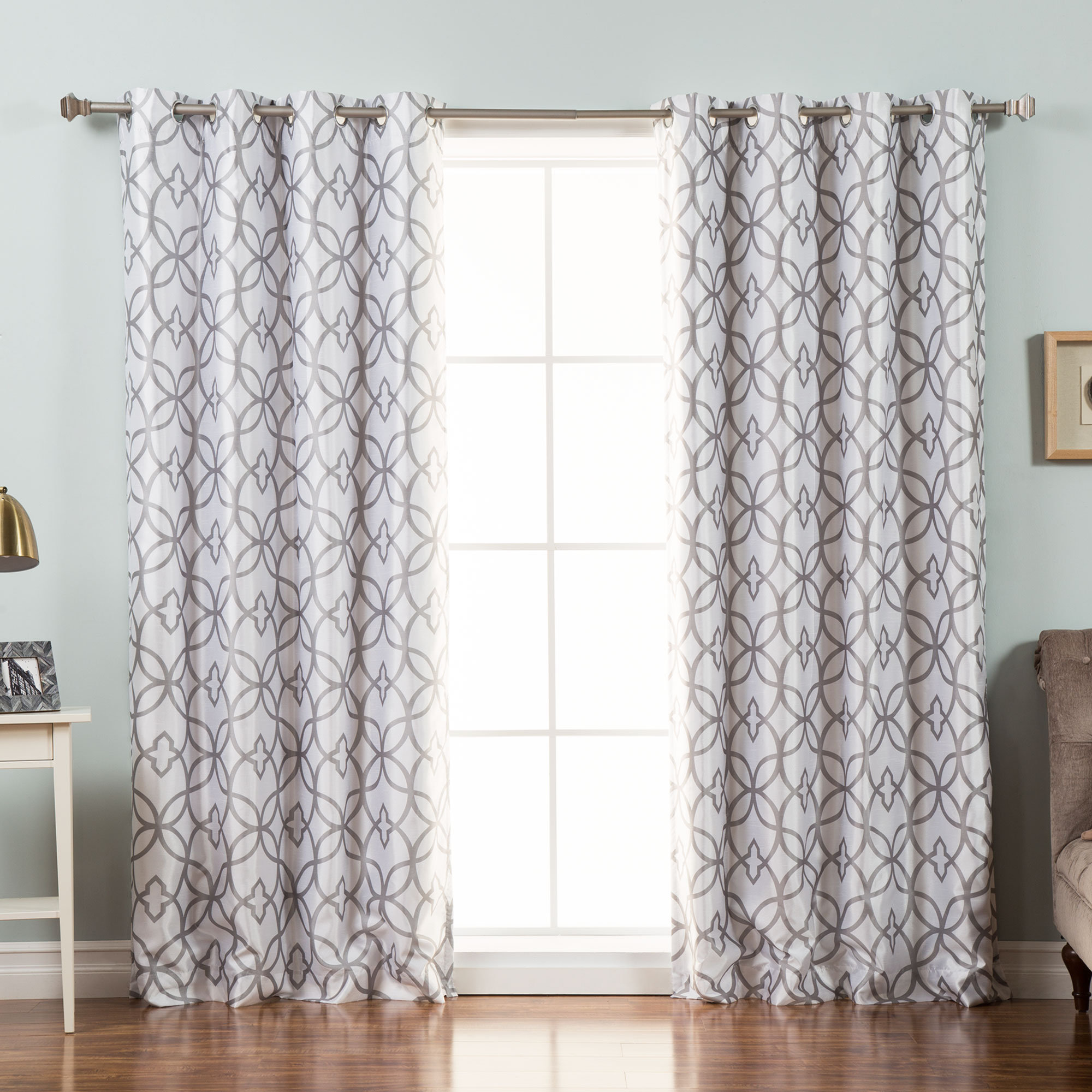 Shuai Trellis Geometric Blackout Thermal Grommet Single Curtain