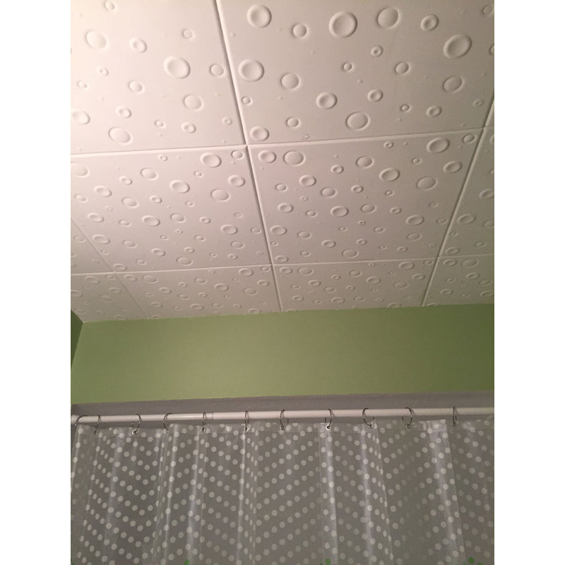 A La Maison Ceilings Bubbles 1 6 Ft X 1 6 Ft Glue Up Ceiling Tile In White Reviews Wayfair