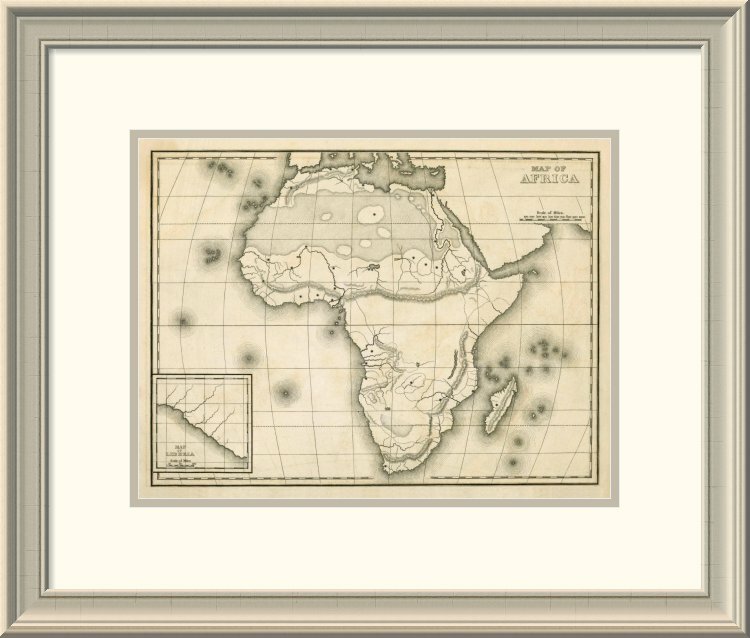 Framed Map Of Africa East Urban Home 'Map of Africa, 1839' Framed Print | Wayfair