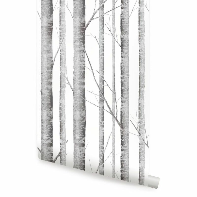 Simpleshapes Birch Tree Peel And Stick Wallpaper Panel 