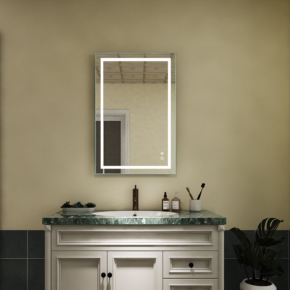 Wade Logan Nathen Modern And Contemporary Lighted Bathroom Vanity Mirror Reviews Wayfair