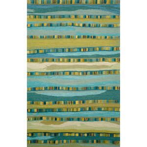 Shelburne Mosaic Blue Stripe Area Rug