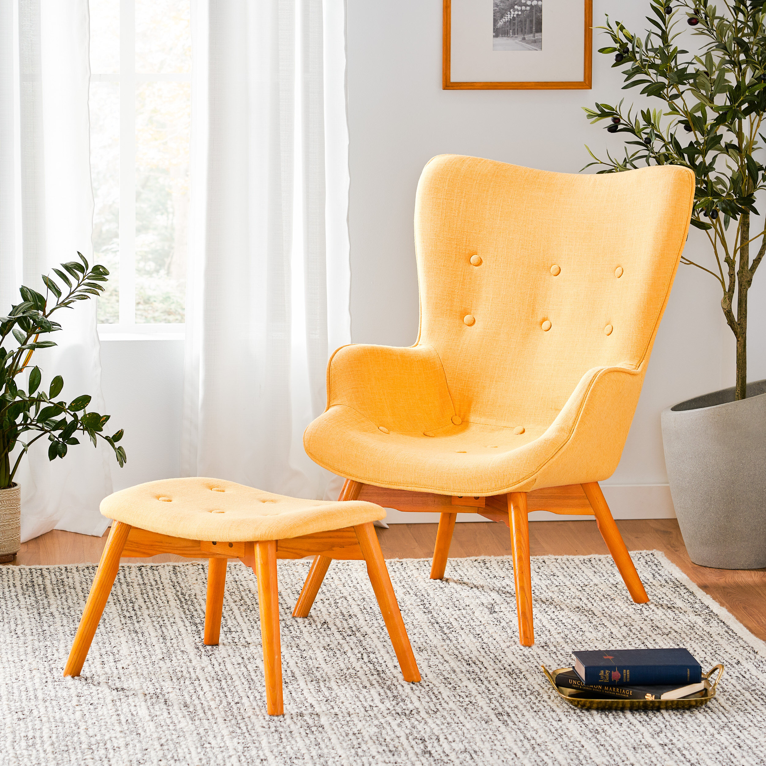 yellow accent chair wayfair