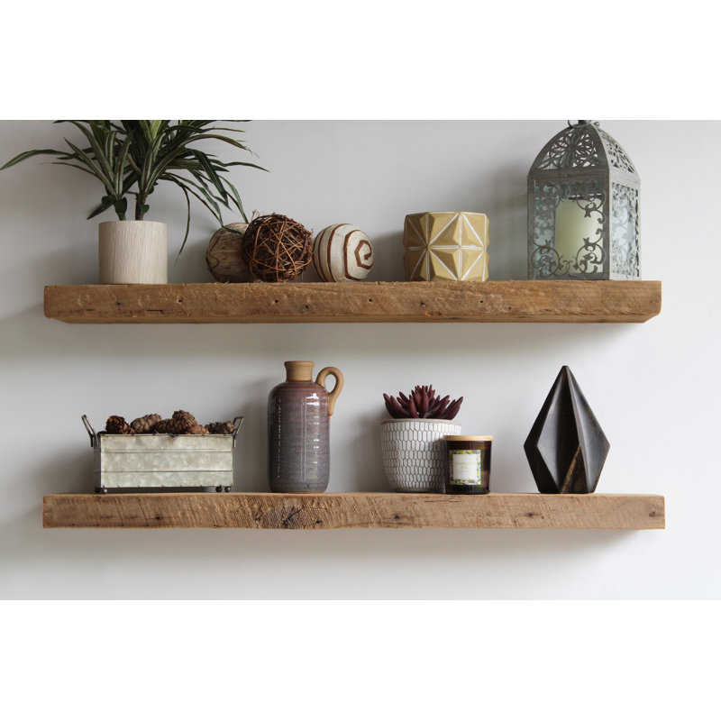 Urbanlegacy Reclaimed Barn Wood 2 Piece Floating Shelf Set