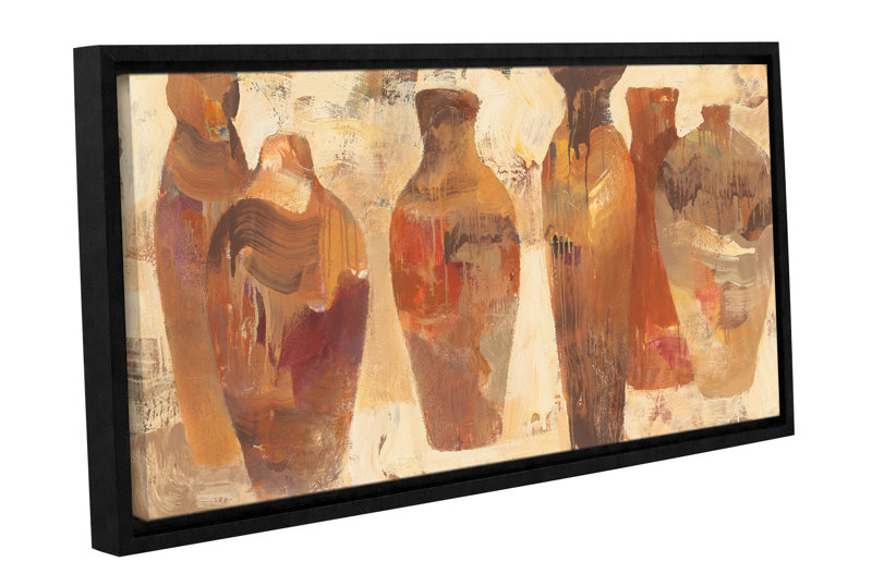 'Southwestern Vessels' Framed Painting Print on Wrapped Canvas Size: 18" H x 36" W x 2" D