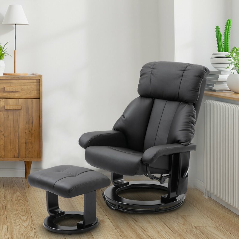 Ebern Designs Reclining Massage Chair with Ottoman ...