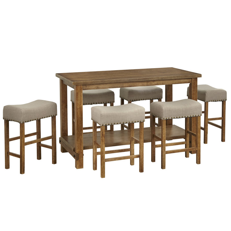 Gracie Oaks Hendina 7 Piece Counter Height Pub Table Set Reviews