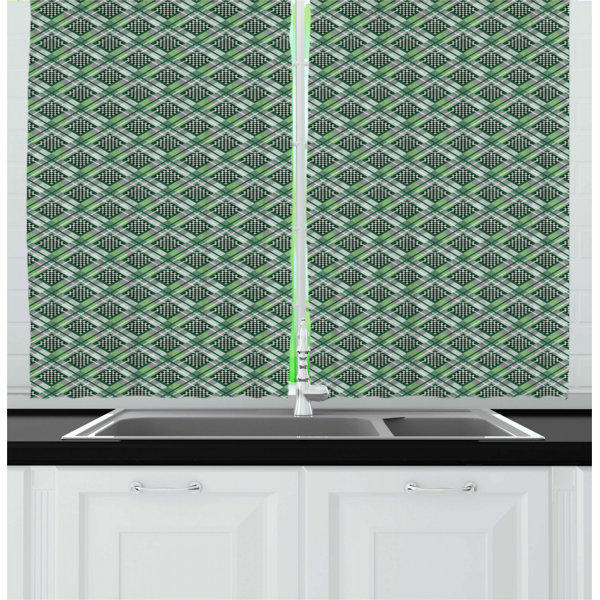 Hunter Green Kitchen Curtains Wayfair Blue features two tones of light blue with green and yellow accent. wayfair