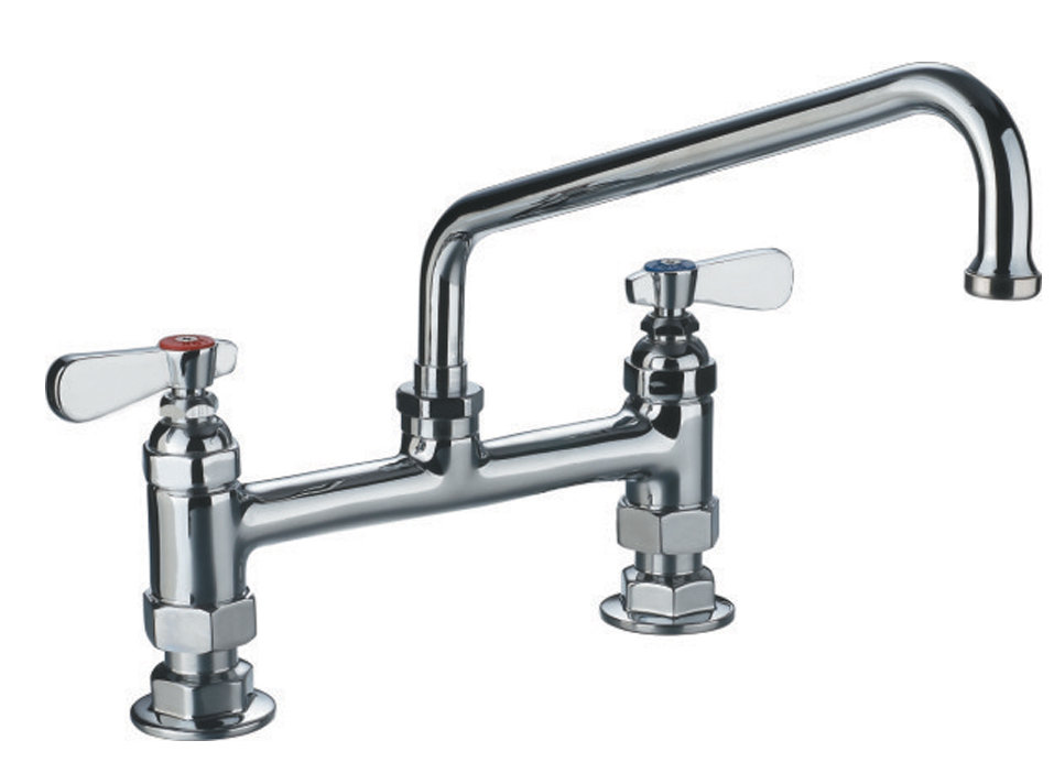 Whitehaus Collection Laundry Double Handle Utility Bridge Faucet with