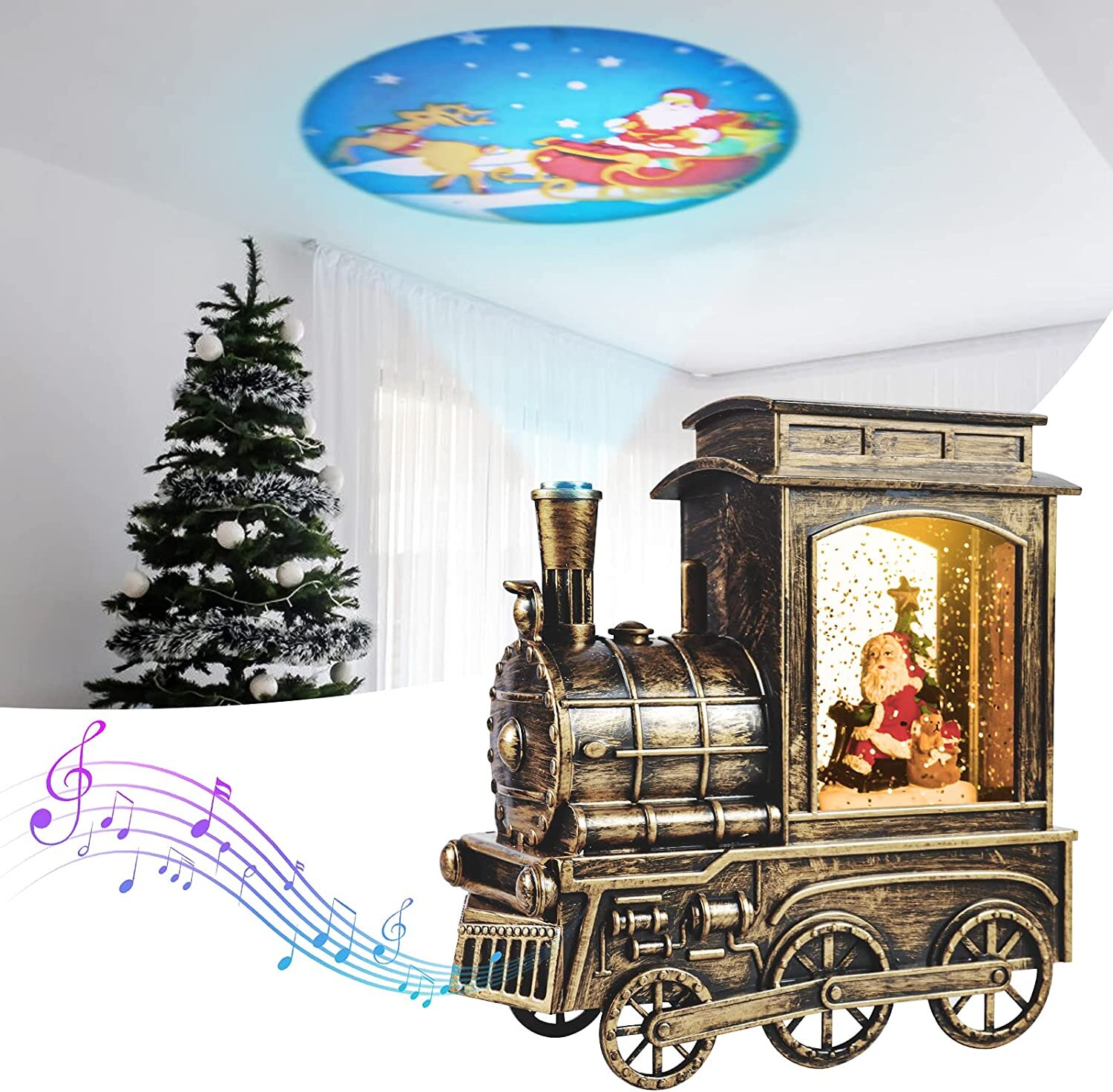 Novelty Christmas Santa Snow Globe Kids Toy Train Xmas Home Party Gifts Presents 