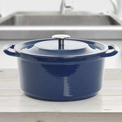 Kenmore 5 qt NonStick Cast Iron Round Dutch Oven Kenmore Color Blue