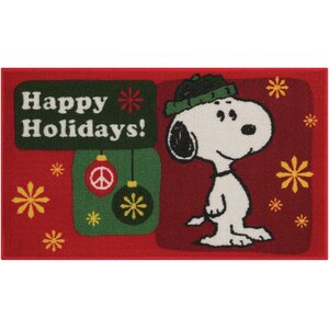 Peanuts Sports Red Area Rug