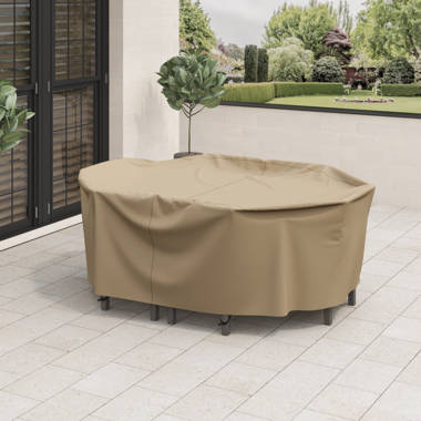 GLANT Heavy Duty Patio Bench Loveseat Cover Lawn Patio Furniture Covers with Air Vent Standard-Small, Beige & Brown 100% Windproof &Rainproof &Waterproof Outdoor Loveseat Cover Sofa Cover 