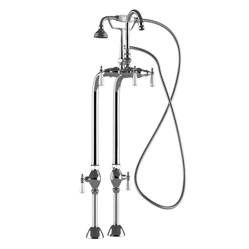 Cambridge Plumbing 5 Handles Floor Mounted Clawfoot Tub Trim Handles Floor Mounted Clawfoot Tub Trim