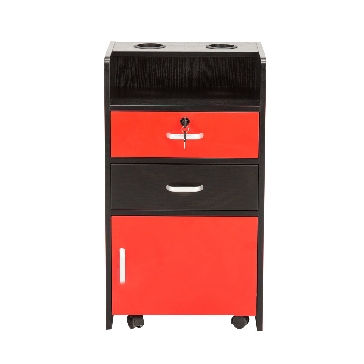 Symple Stuff Shultis Salon Wood Rolling Drawer Cabinet Trolley
