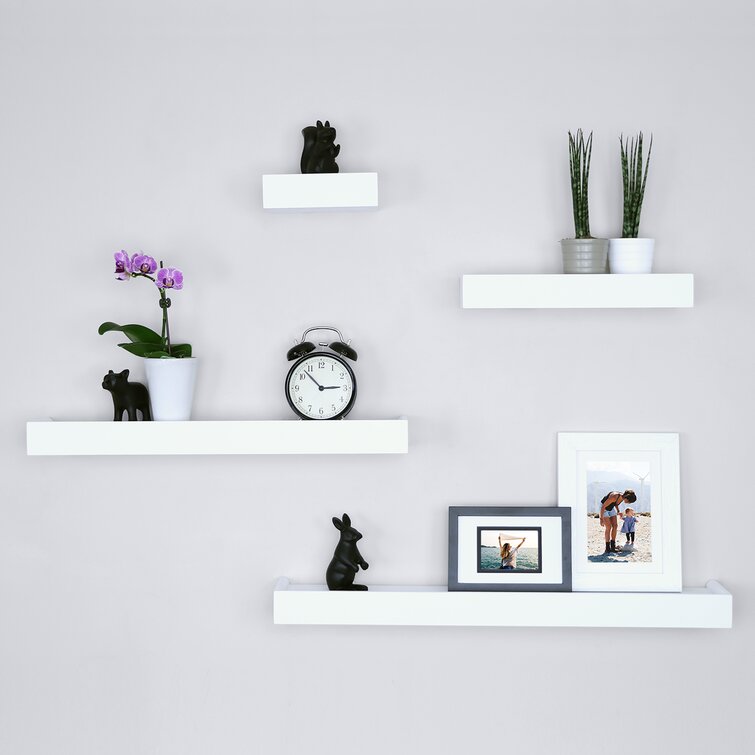 set of 3 black Floating shelf modern contemporary u shelves storage Cd Book 