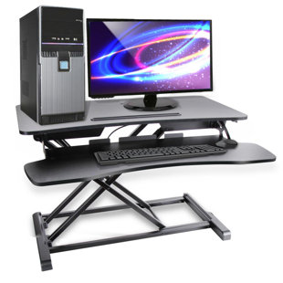 Universal Computer Laptop Workstation Height Adjustable Standing Desk Converter by PyleUSA