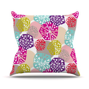 Pie In The Sky by Agnes Schugardt Rainbow Abstract Throw Pillow
