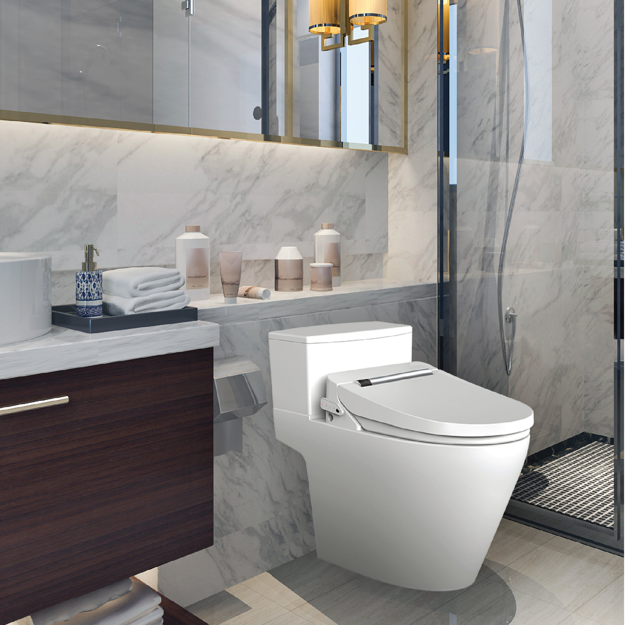 Temperature Spray Bathroom Toilet Bidet Seat Water Shattaf Shower Head