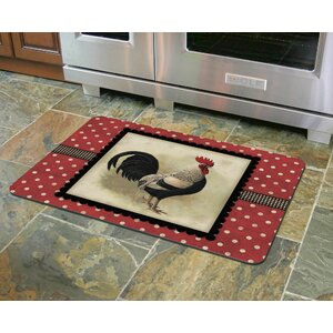 Twila Polka Dot Speckled Rooster Kitchen Mat