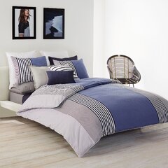 LACOSTE Bedding 100%Cotton 2 Sheets 2 Pillowcases USA Queen/UK King LavenderAura