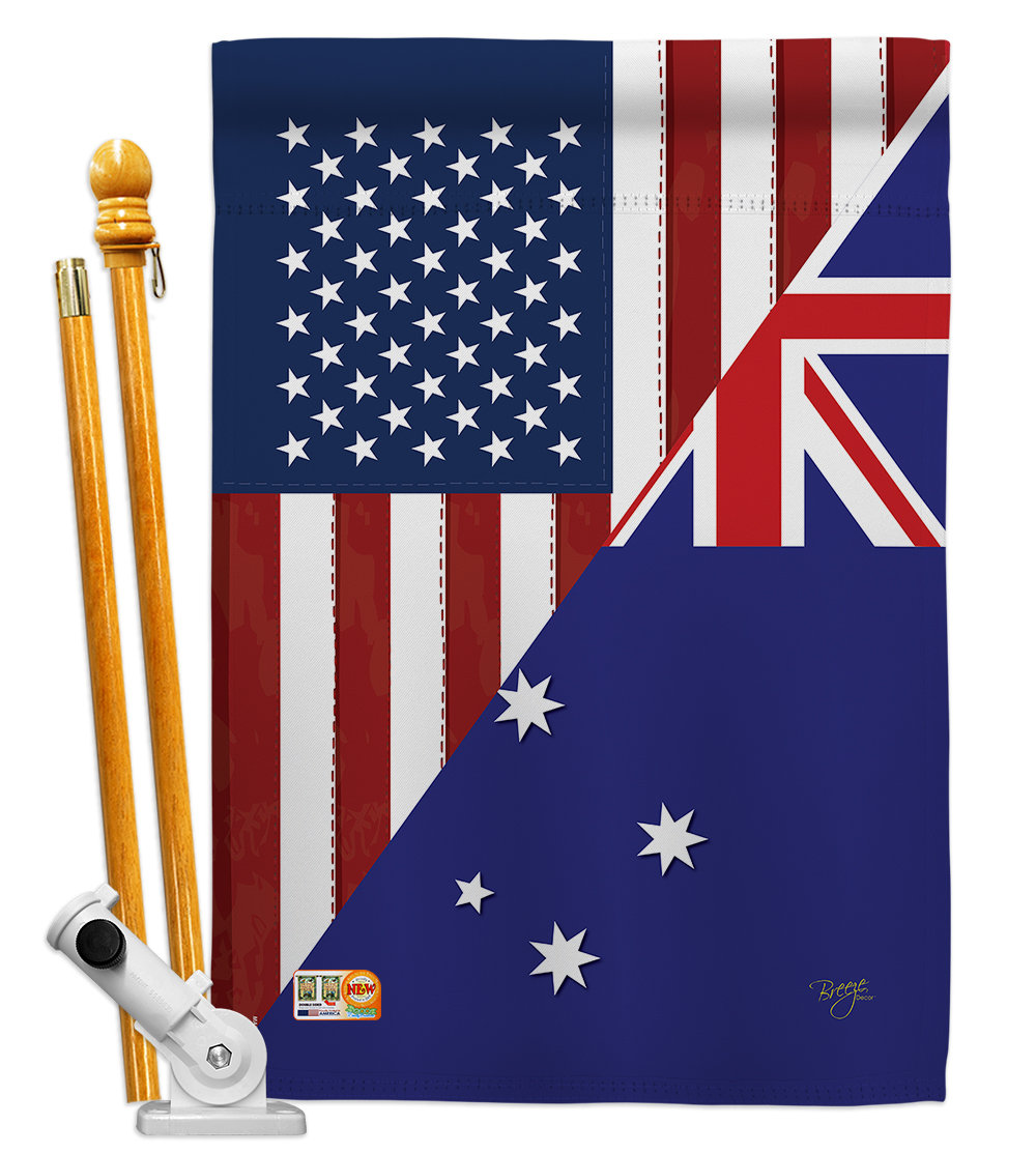 Breeze Decor American Ustralia Friendship The World Impressions 2 Sided Polyester 40 X 28 In Flag Set Wayfair